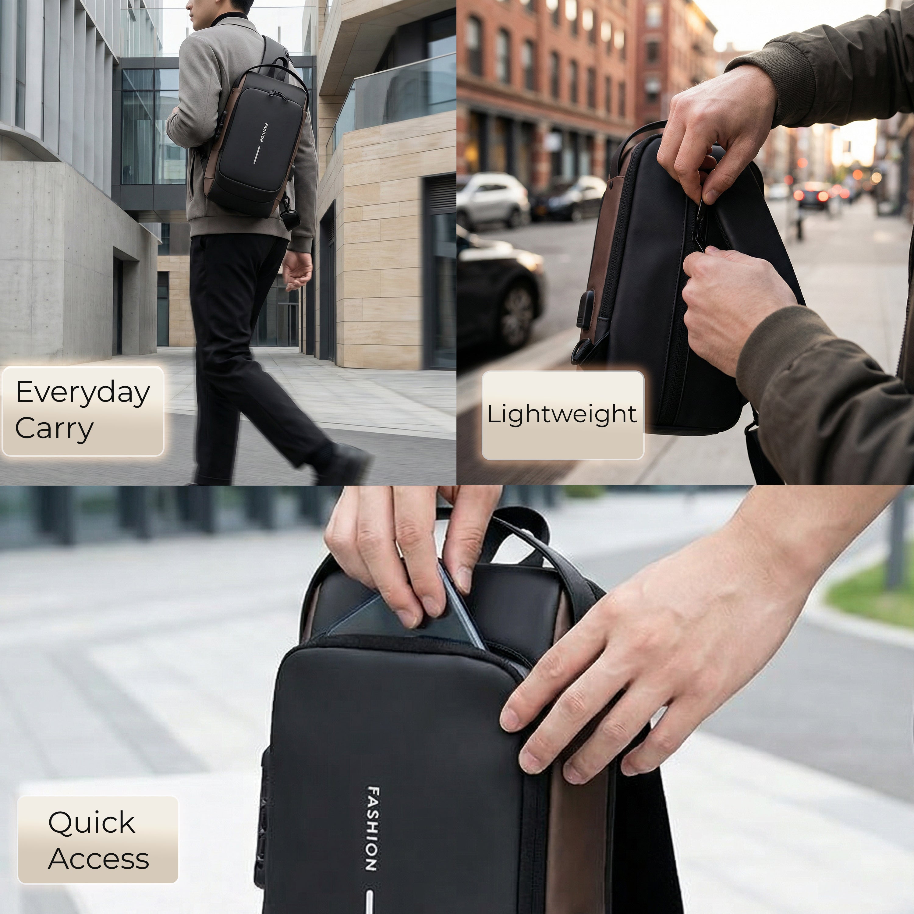 Adventrove™ Metro Sling – Minimal crossbody sling for everyday urban travel.