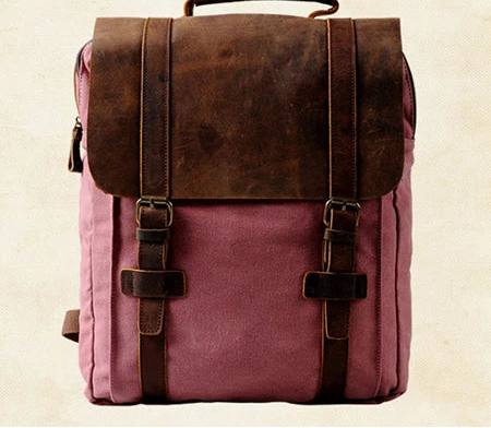 Leather Canvas Backpack
