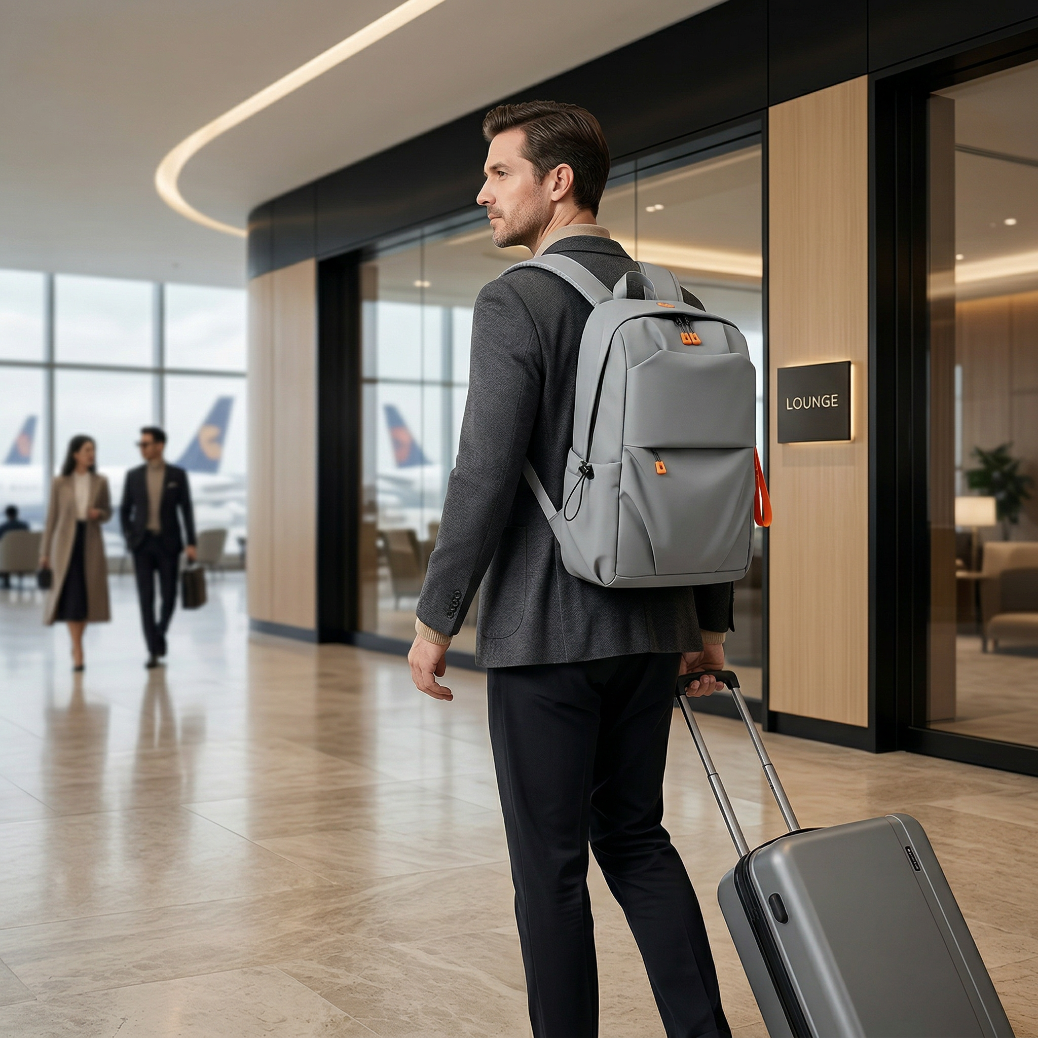 Adventrove™ Voyager Pro Pack – Professional	travel backpack built for mobility.